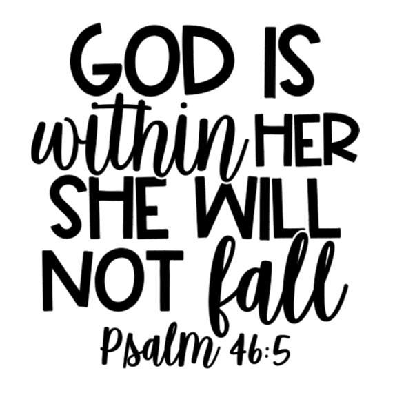 Psalm 46:5 Wall Decal, Inspirational Scripture Quote