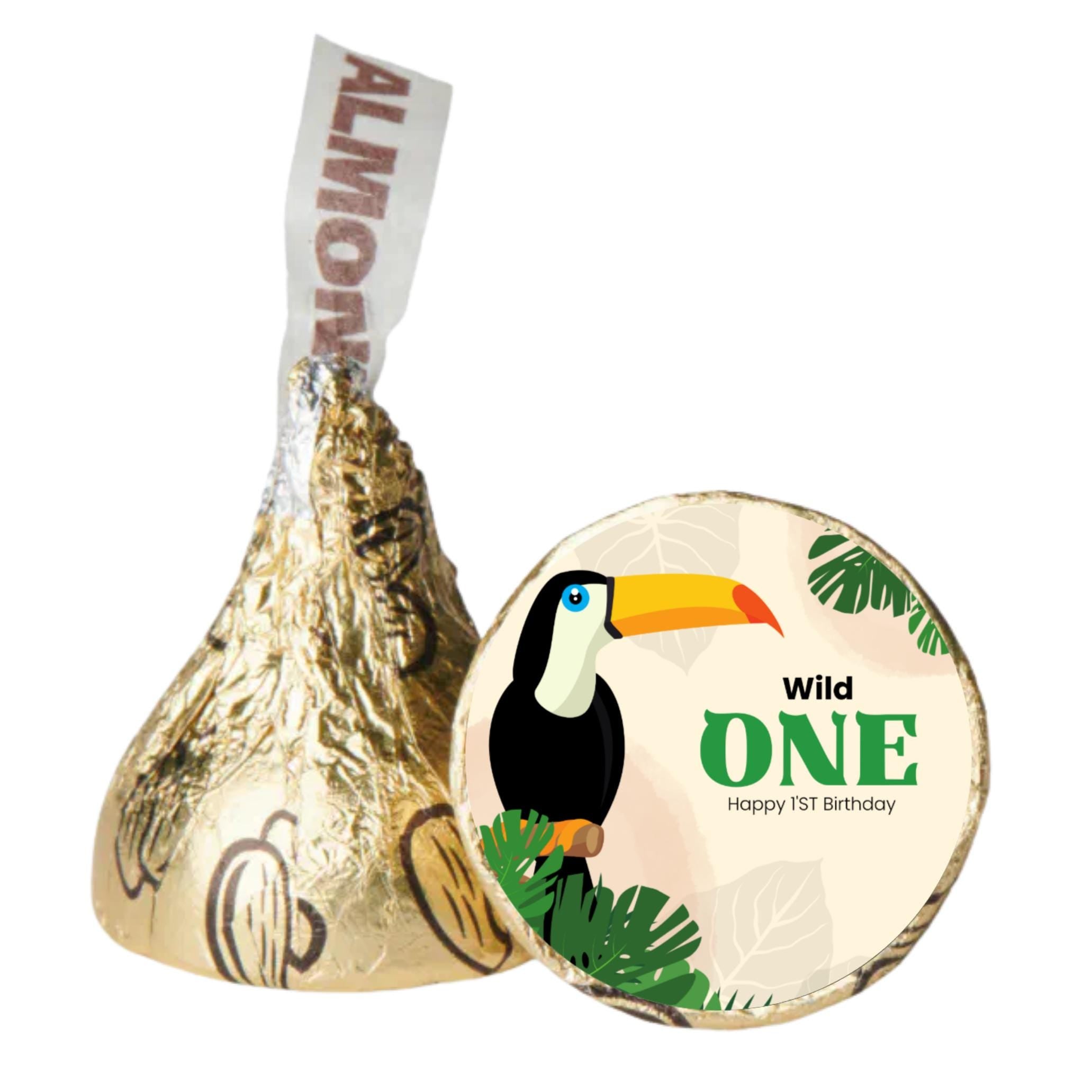 Wild 1 Safari Theme Chocolate Candy Labels| 1st Birthday|Safari Animal Birthday Party|100ct
