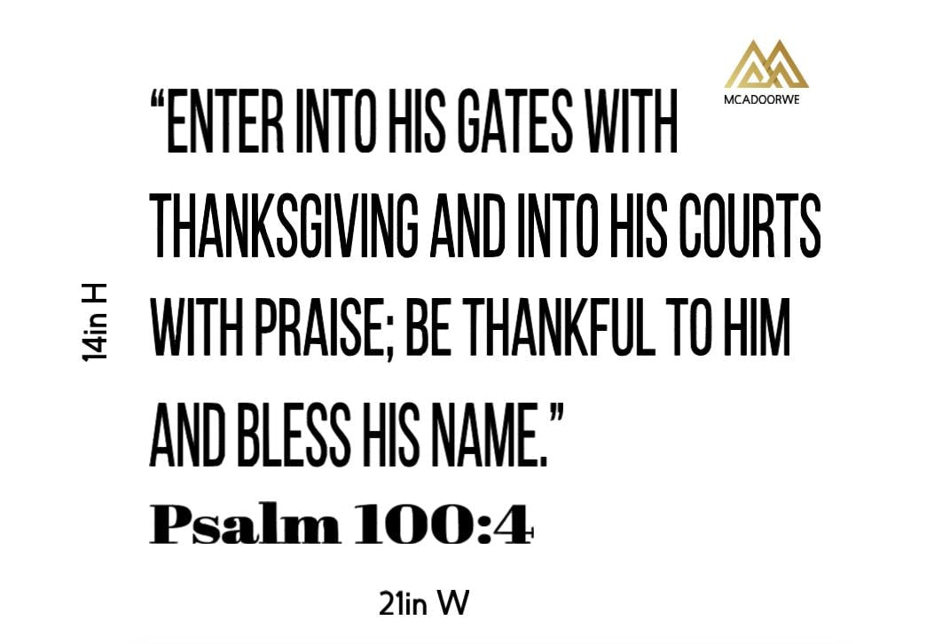 Psalm 100 Bible Verse Wall Art | Faith Based Motivation | Vinyl Wall Decals