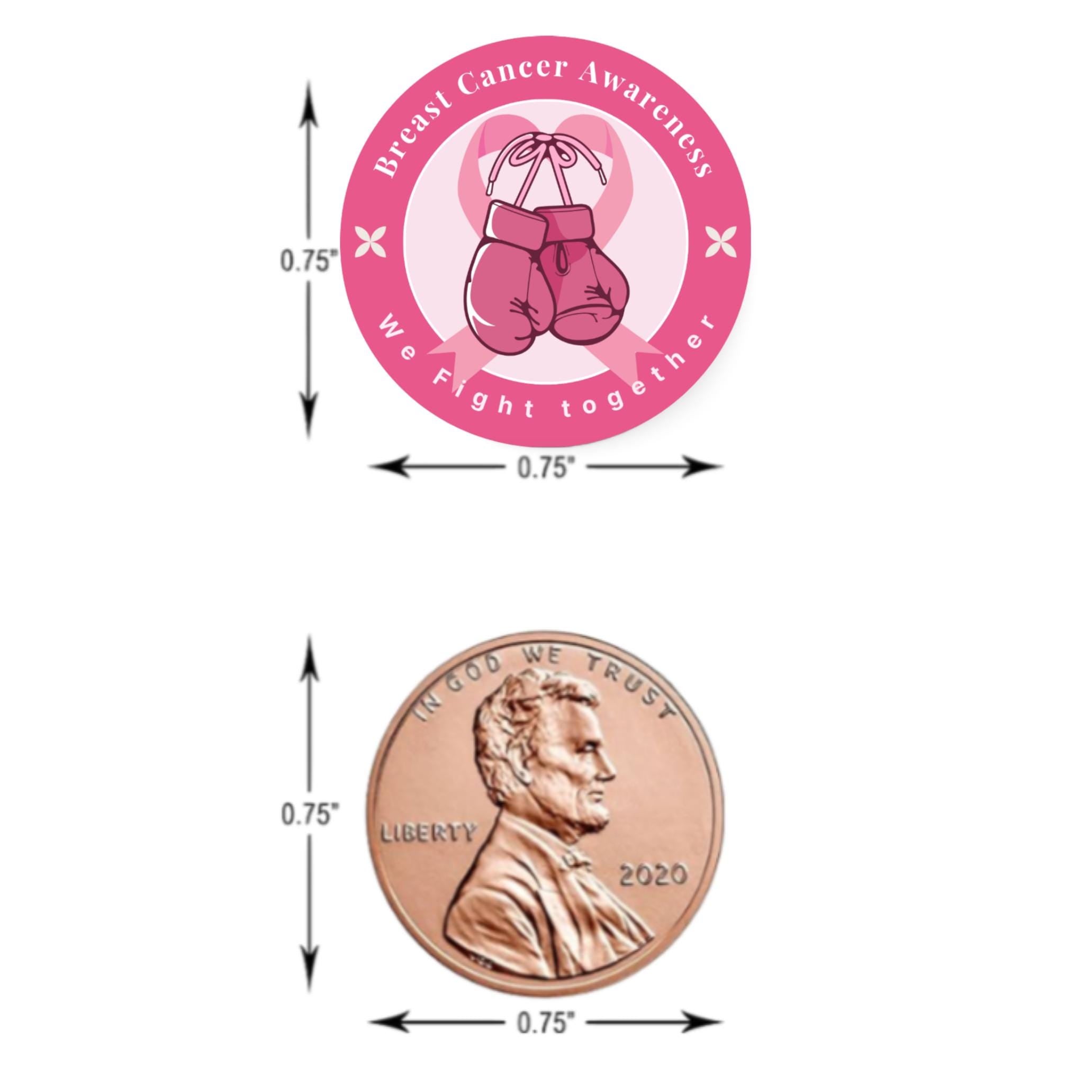 Breast Cancer Awareness Stickers | We Fight Together Candy Labels | 100 Chocolate Candy Kiss Stickers