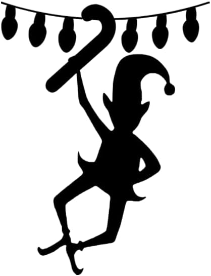 Reusable Christmas Elf Window Decal| Elf Hanging Silhouette| Indoor|Holiday Decoration| 15H