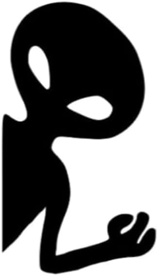 Alien Silhouette Window Decal, Halloween Window Static Cling Decal Sticker, 21H x 11.5W inches, Black