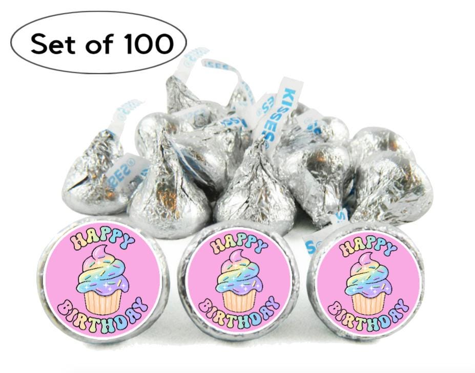 Birthday Party Mini Candy Labels | Happy Birthday | Glossy 0.75 Inch | 100 Pack