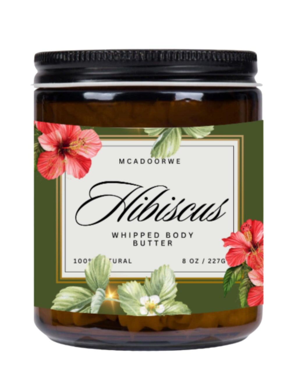 Hibiscus Whipped Body Butter | Shea Mango Cocoa Body Butter | 8oz | Handmade