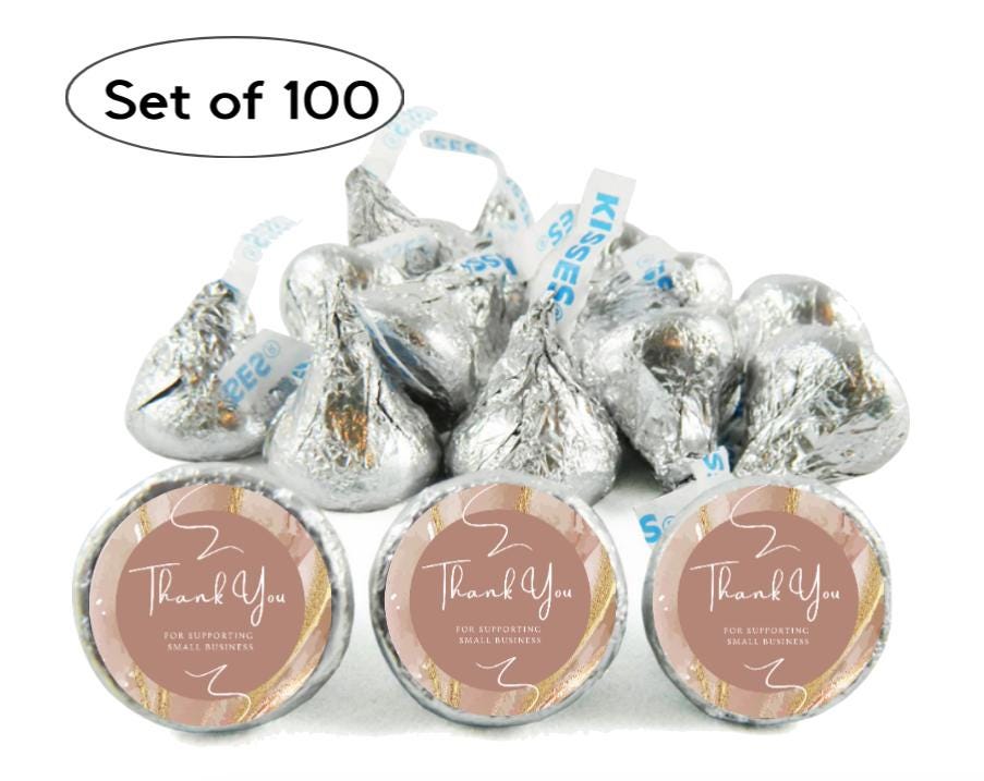 Thank You for Supporting Small Business Kisses Candy Stickers | 100pcs| Glossy|0.75in