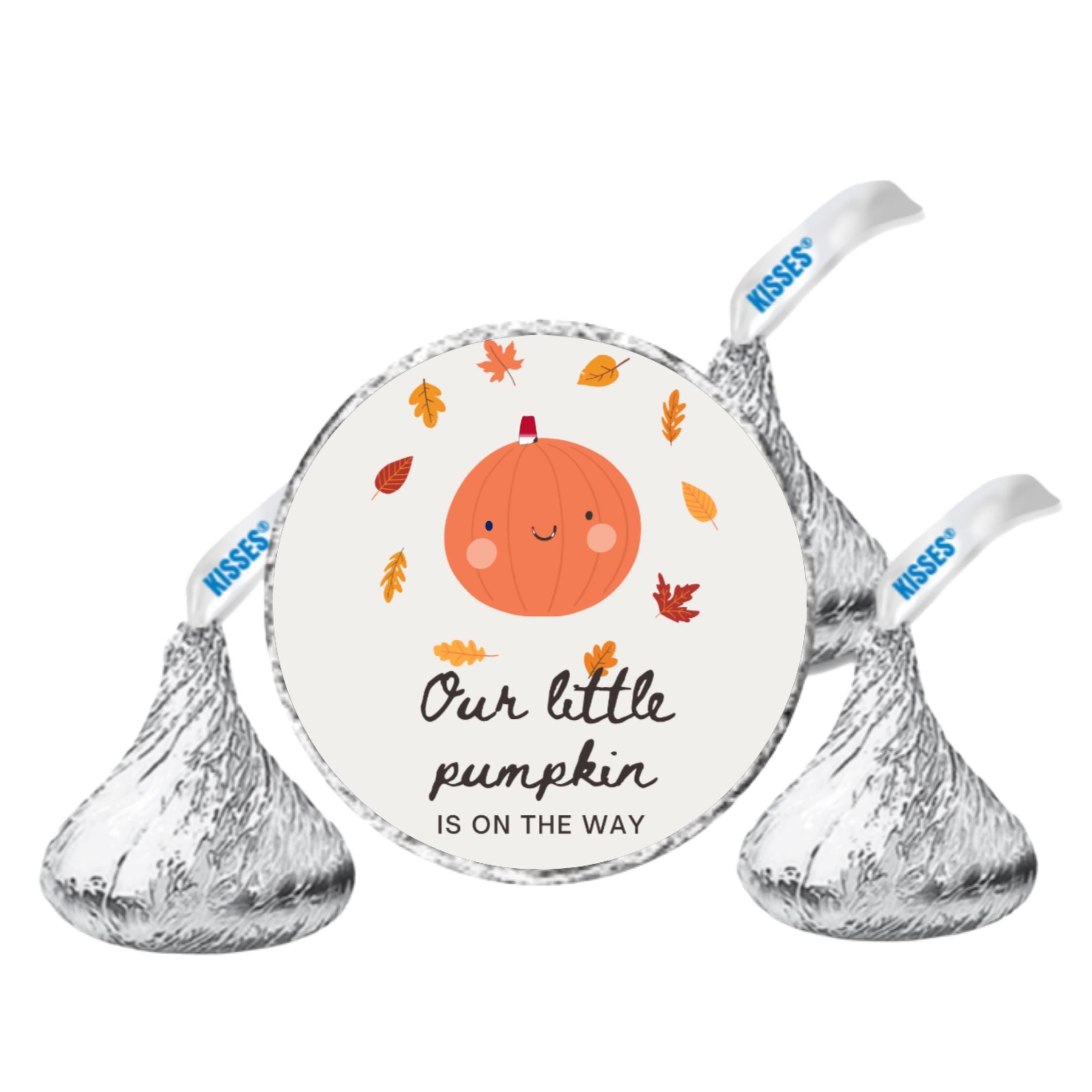 Our Little Pumpkin Candy Stickers | Baby Shower Pumpkin Labels | 100| Glossy|Candy Table Accents