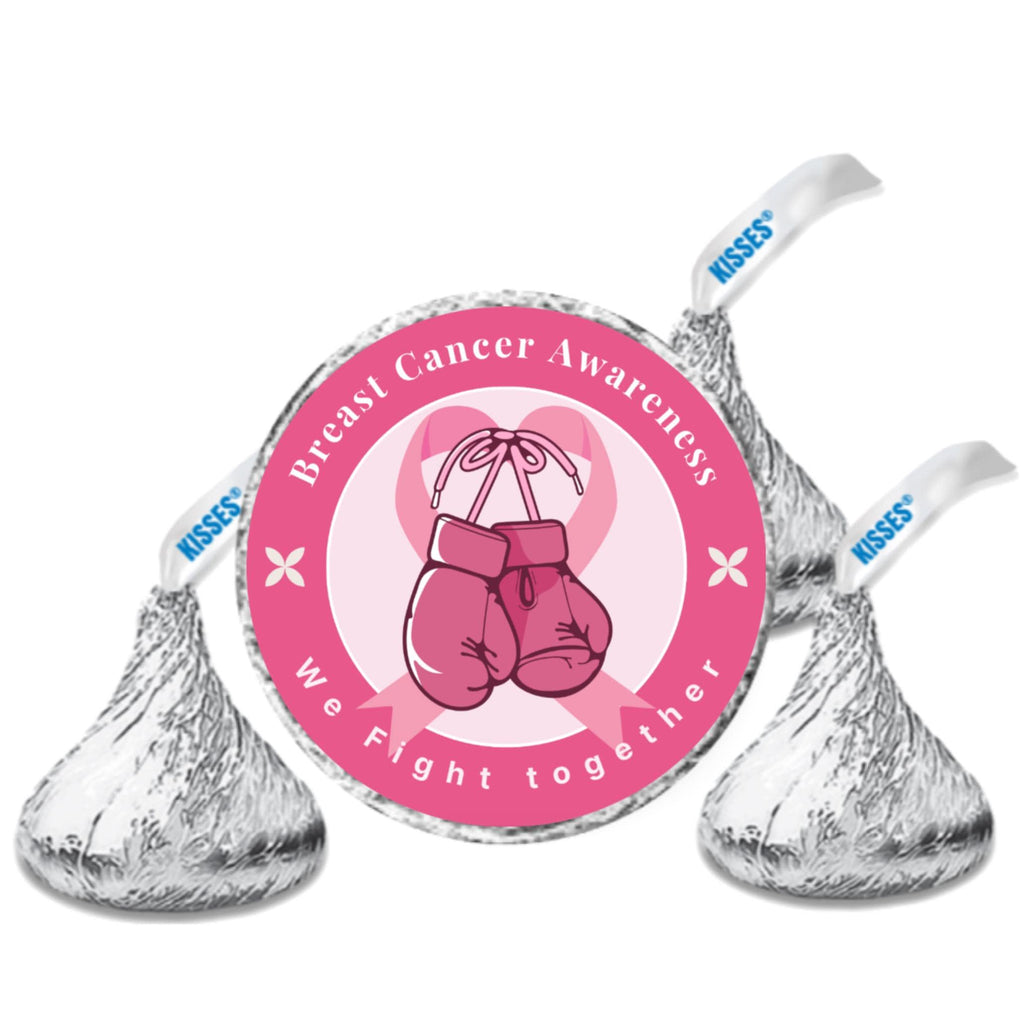 Breast Cancer Awareness Stickers | We Fight Together Candy Labels | 100 Chocolate Candy Kiss Stickers