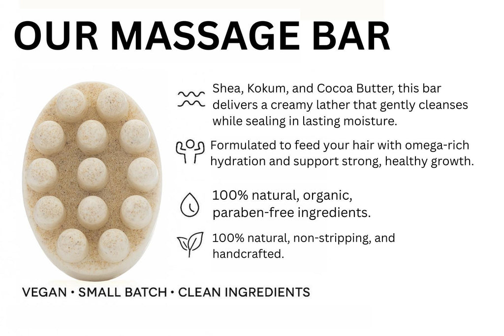 Flaxseed Massage Shampoo Soap Bar | Collagen Infused | Moisturizing | 100% Natural | 5 oz |Strengthening
