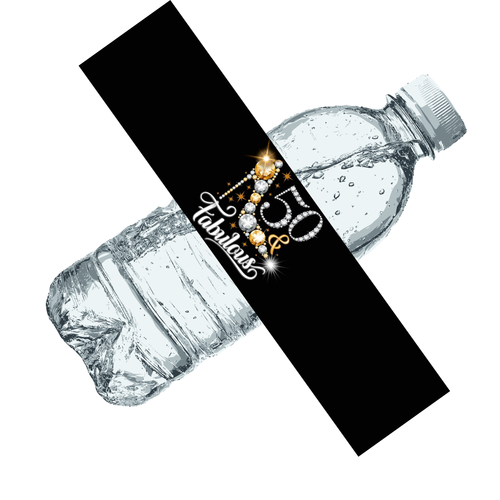 50 And Fabulous Birthday Water Bottle Labels | Set Of 12 | Milestone Party favors | Elegant Celebration Drink wraps