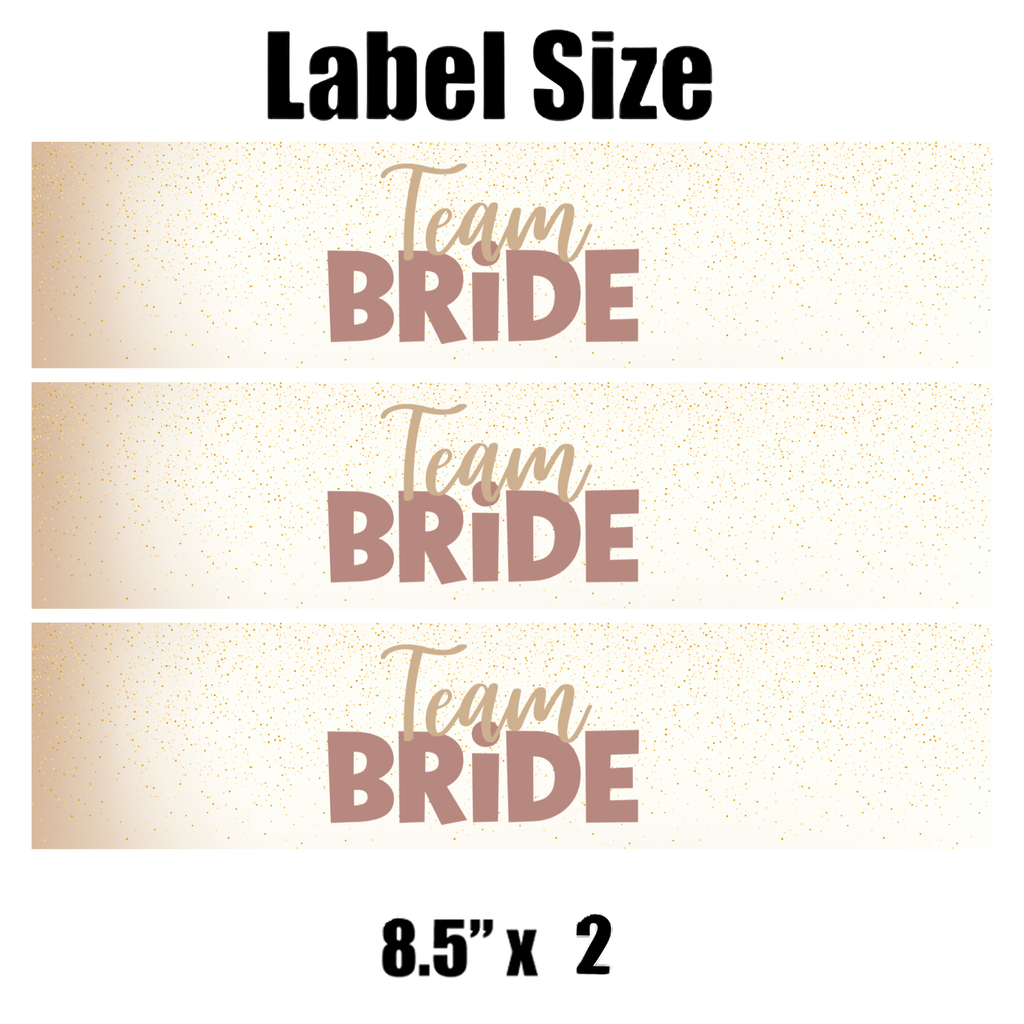 Team Bride Water Bottle Labels | Bridal Shower Party Decor | Wedding Celebration Theme | Set of 12