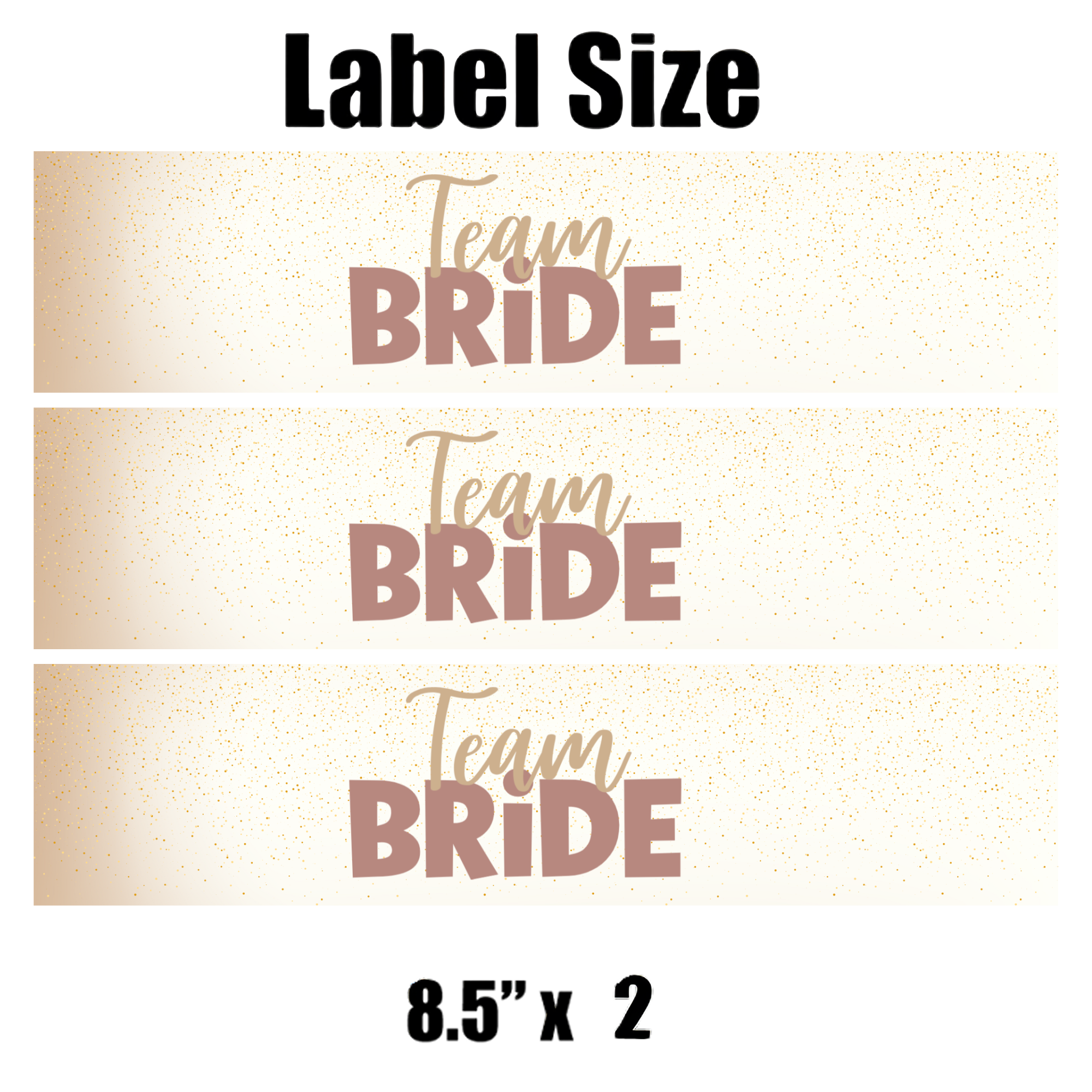 Team Bride Water Bottle Labels | Bridal Shower Party Decor | Wedding Celebration Theme | Set of 12