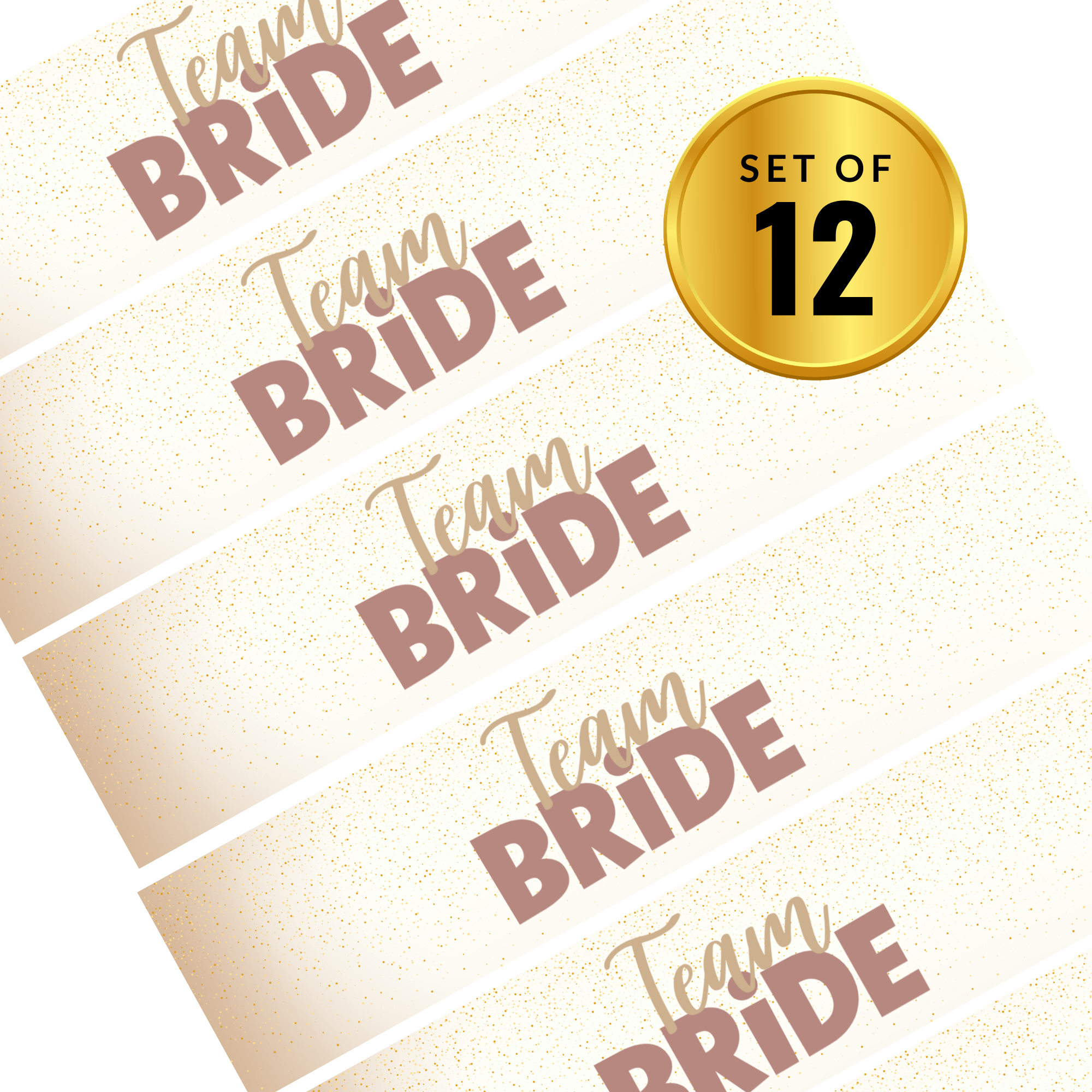 Team Bride Water Bottle Labels | Bridal Shower Party Decor | Wedding Celebration Theme | Set of 12