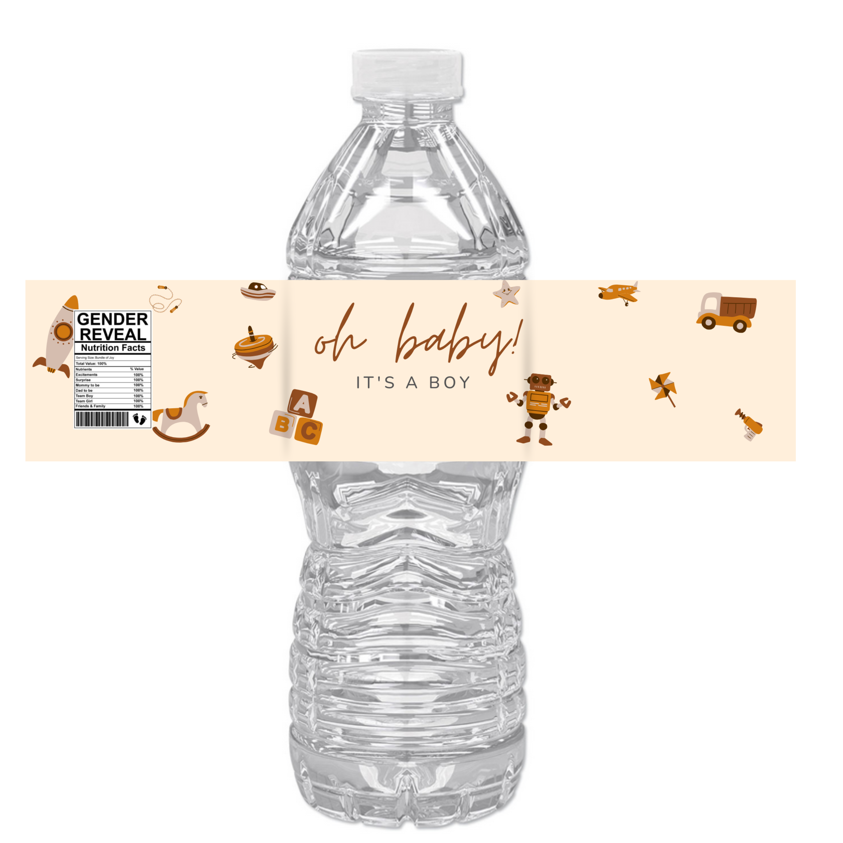 Oh Baby Its a Boy Water Bottle Labels | Baby Shower Theme for Boys | 12 PCS | Glossy