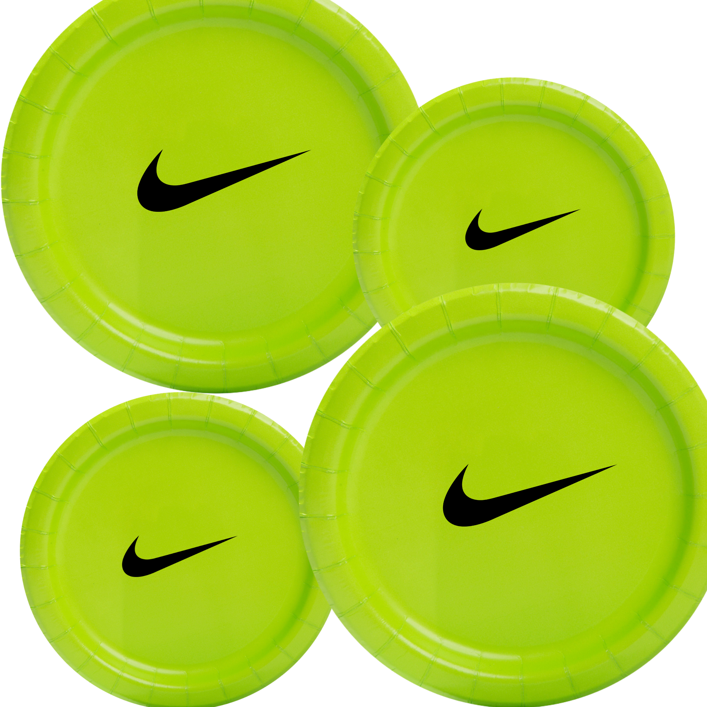 Custom Retro Basketball Party Tableware Set | Lime Green with Black Design | 45PCS Disposable Party Supplies | 15 Dinner Plates 15 Dessert Plates 15 Napkins