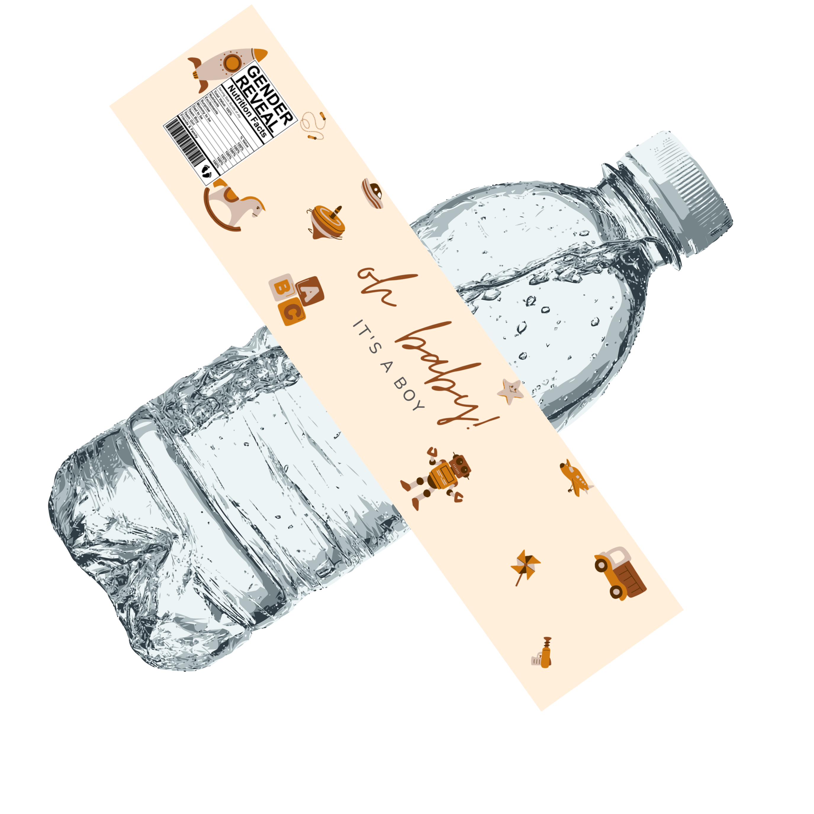 Oh Baby Its a Boy Water Bottle Labels | Baby Shower Theme for Boys | 12 PCS | Glossy