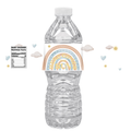 Here Comes The Sun Water Bottle Labels | Baby Shower Theme | Pastel Rainbow Design | 12 PCS | Glossy