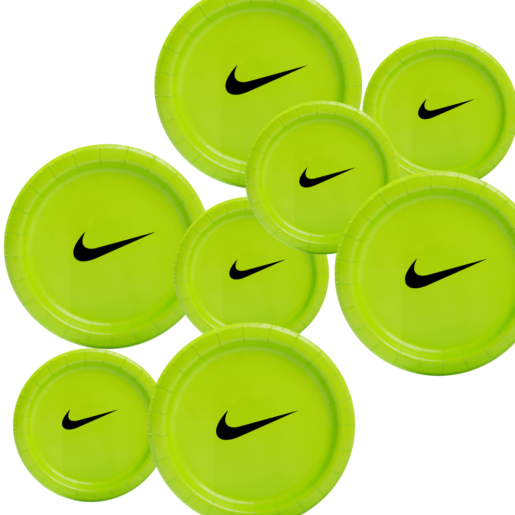 Custom Retro Basketball Party Tableware Set | Lime Green with Black Design | 45PCS Disposable Party Supplies | 15 Dinner Plates 15 Dessert Plates 15 Napkins