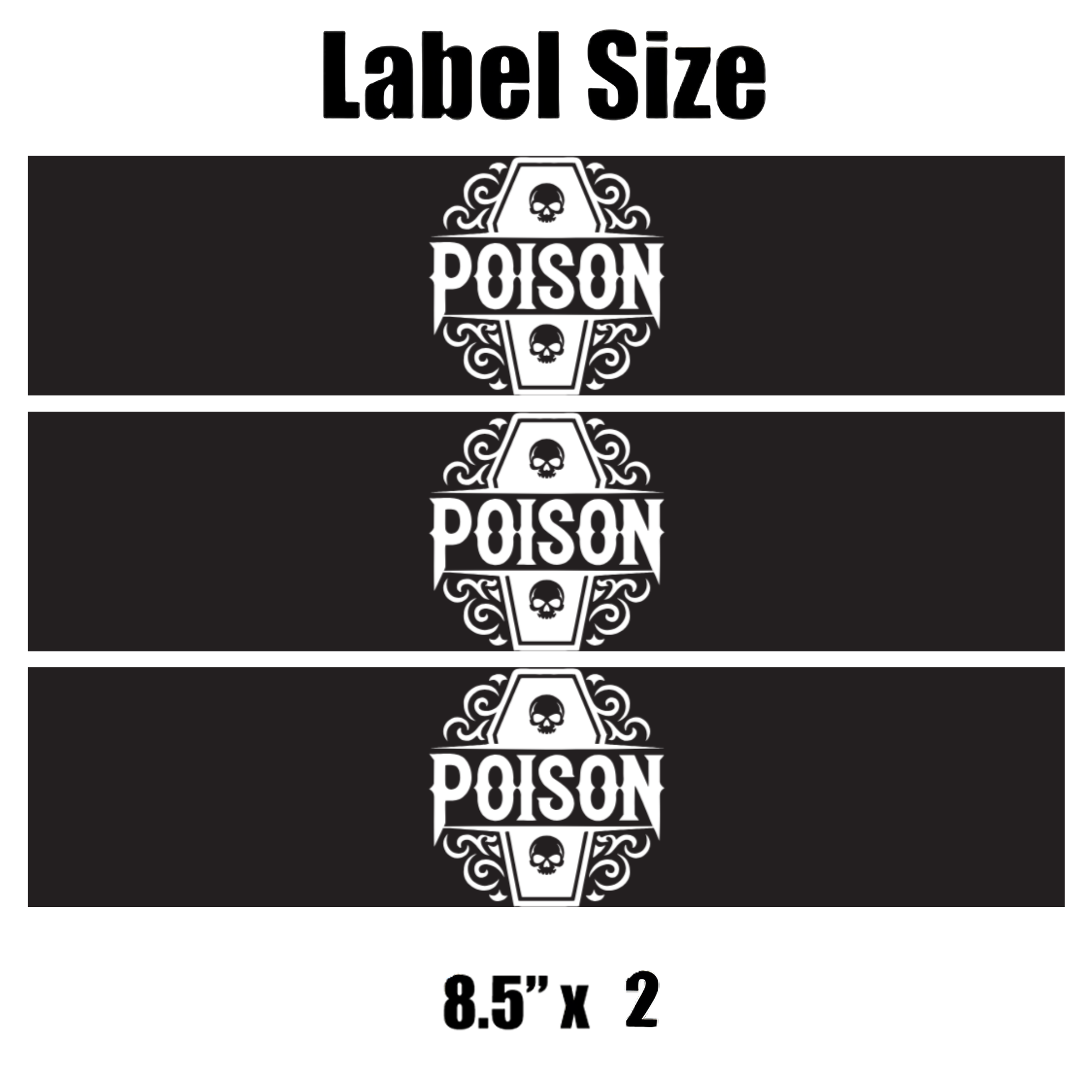 Fun Spooky Poison Halloween Party Water Bottle Labels | Set Of 12 | Spooky Theme Decor | Creepy Drink Wraps