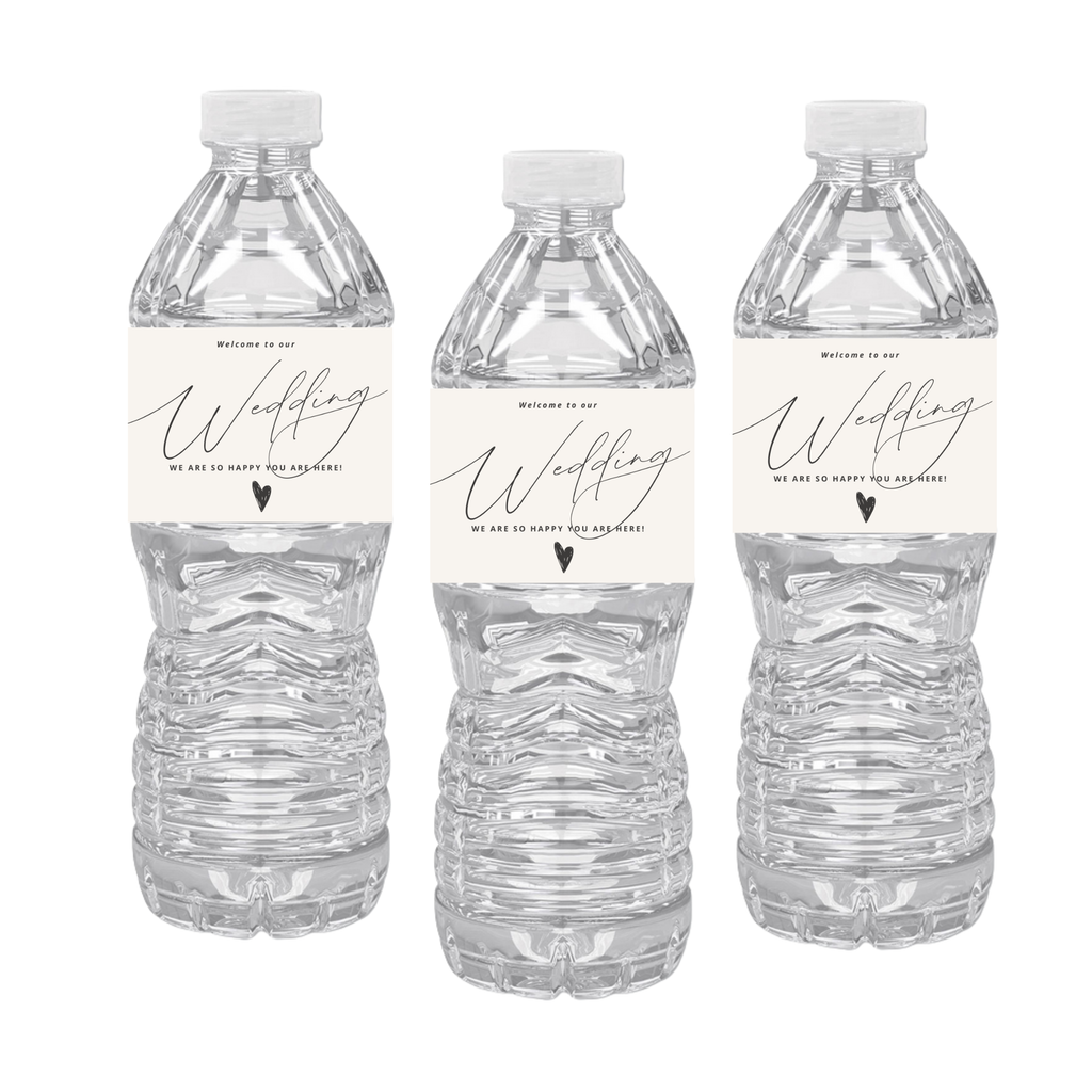 Welcome To Our Wedding Water Bottle Labels |Set of 12| Custom Drink Labels| Elegant| 8.5in