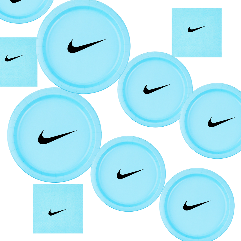 Custom Retro Basketball Party Tableware Set | Blue with Black Design | 45PCS