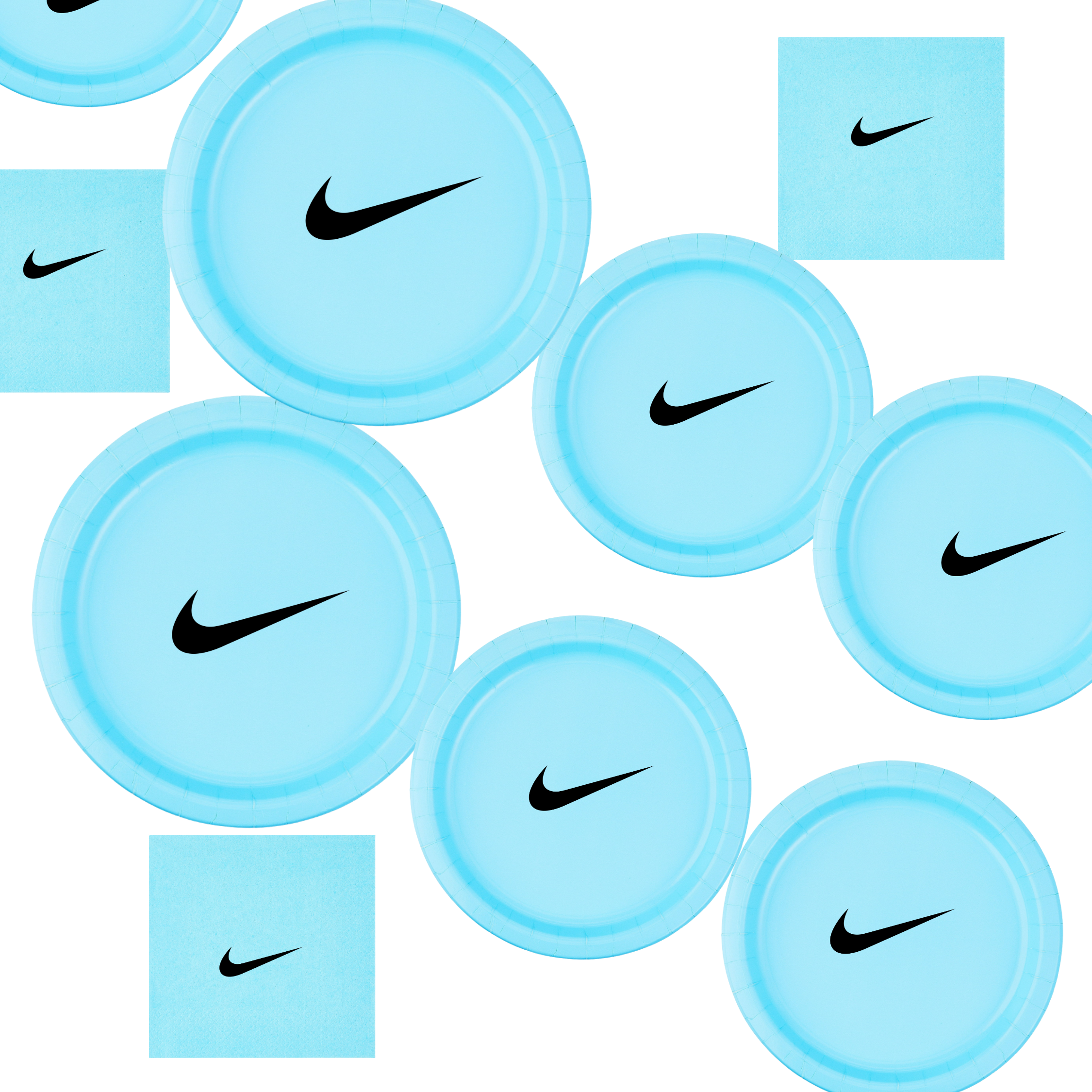 Custom Retro Basketball Party Tableware Set | Blue with Black Design | 45PCS