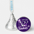 55 And Fabulous Elegant Candy Labels | Mini Kiss Stickers | Chocolate Candy Favors | Glossy | Milestone Table Party Accent| 100ct