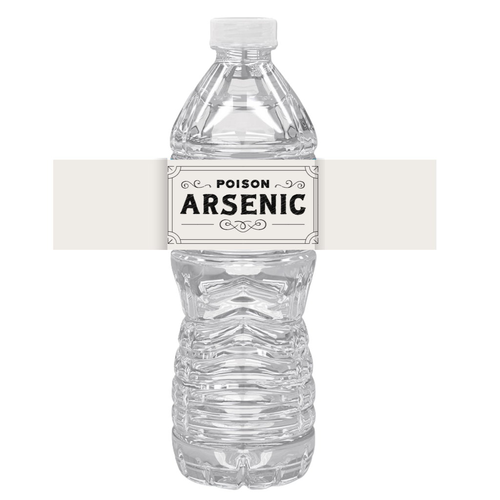 Fun Halloween Arsenic Water Bottle Labels| Pre-Cut| Set Of 12|Drink Wraps Creepy| 8.5in