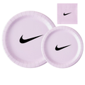 Custom Retro Basketball Party Tableware Set | Purple with Black Design | 45 PCS Disposable Party Supplies | 15 Dinner Plates 15 Dessert Plates 15 Napkins