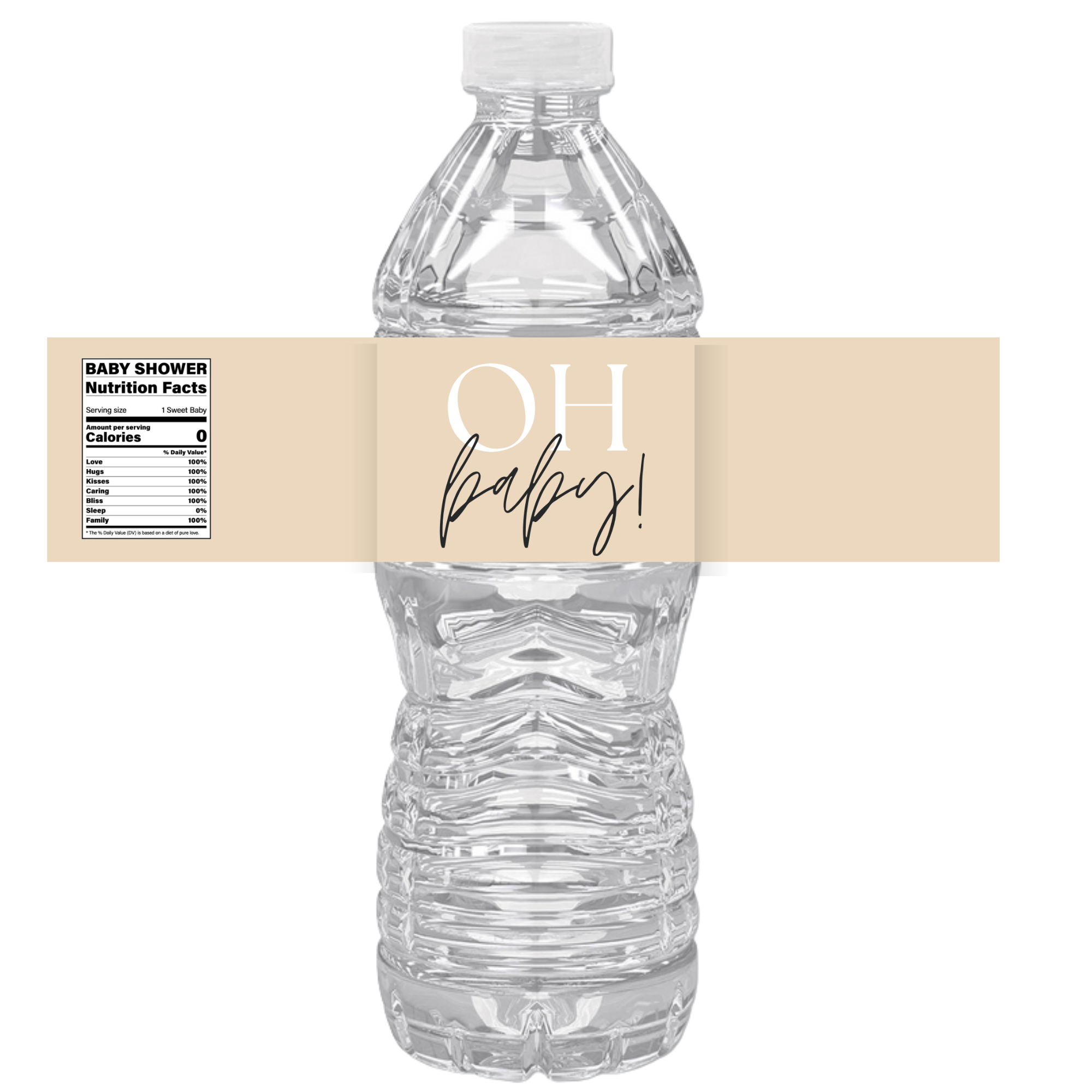 Oh Baby Baby Shower Water Bottle Labels | Baby Shower Favors | Custom Drink Labels | Gender Neutral Theme