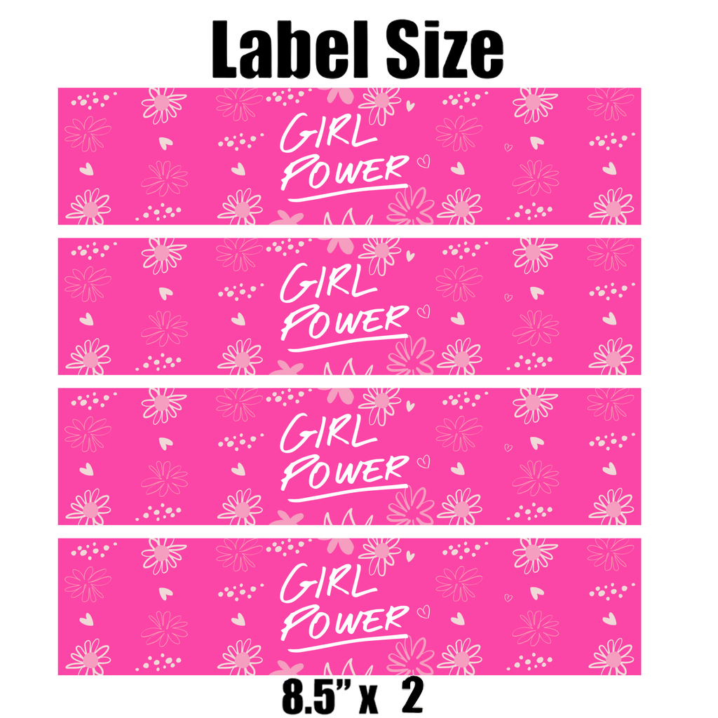 Girl Power Birthday Water Bottle Labels | Set Of 12 | Girls Party Theme | Empowerment Decor Fun | Drink Wraps