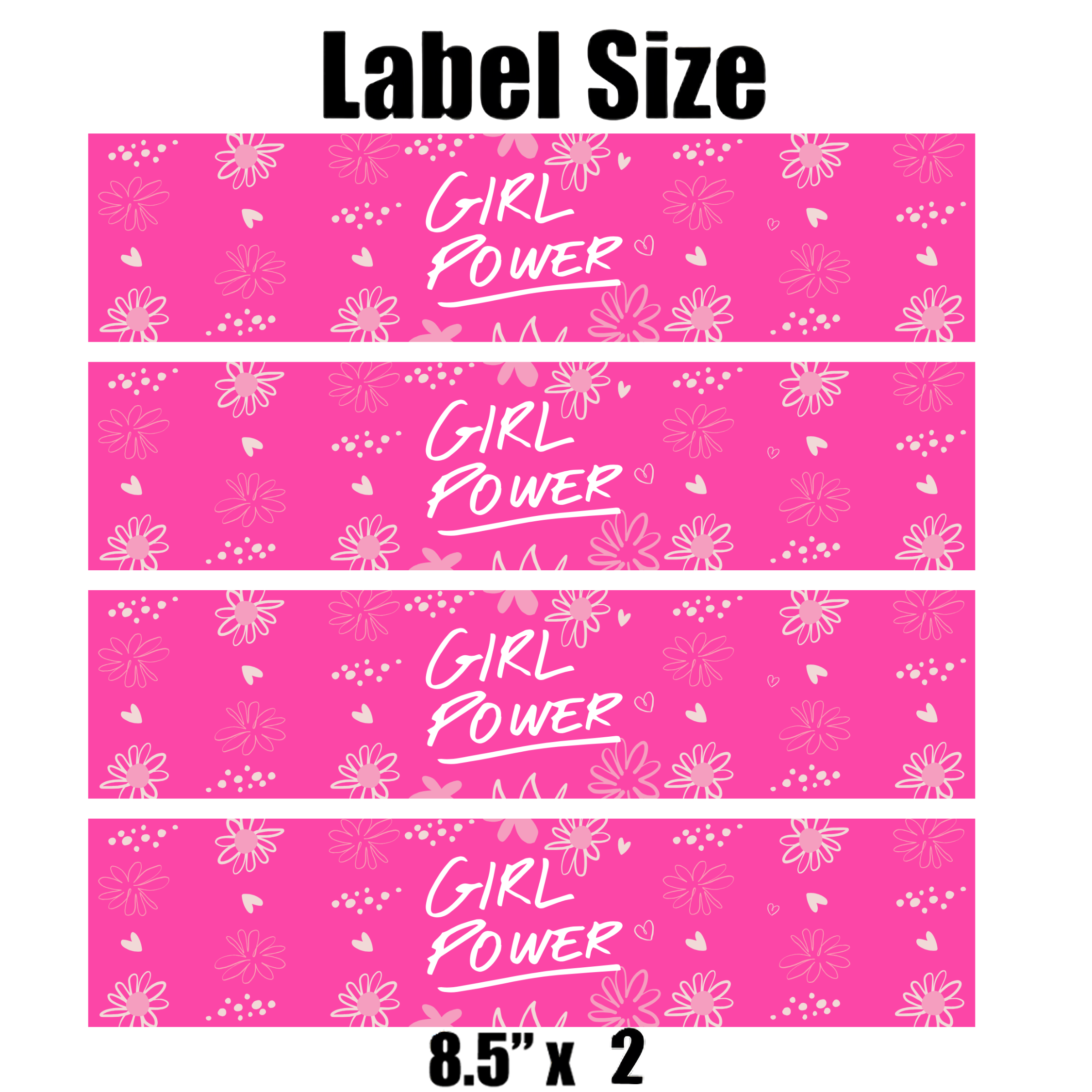 Girl Power Birthday Water Bottle Labels | Set Of 12 | Girls Party Theme | Empowerment Decor Fun | Drink Wraps