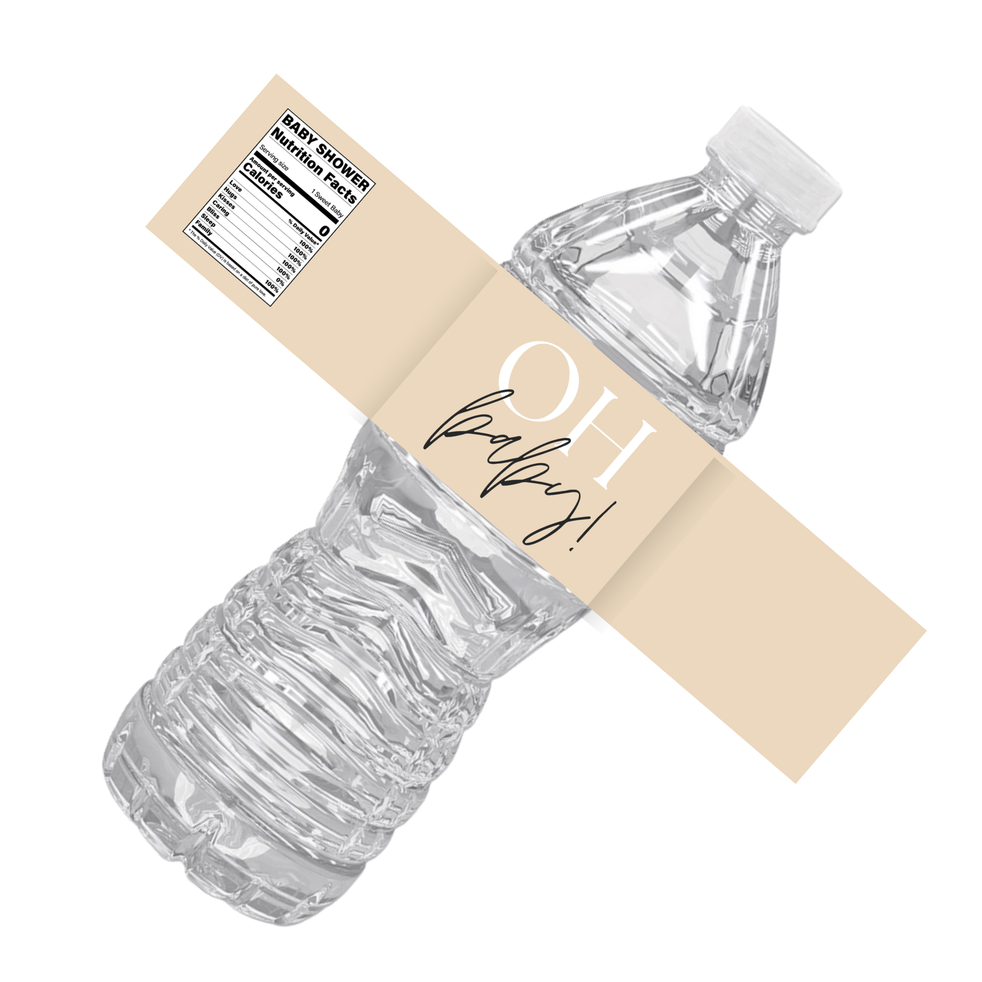 Oh Baby Baby Shower Water Bottle Labels | Baby Shower Favors | Custom Drink Labels | Gender Neutral Theme