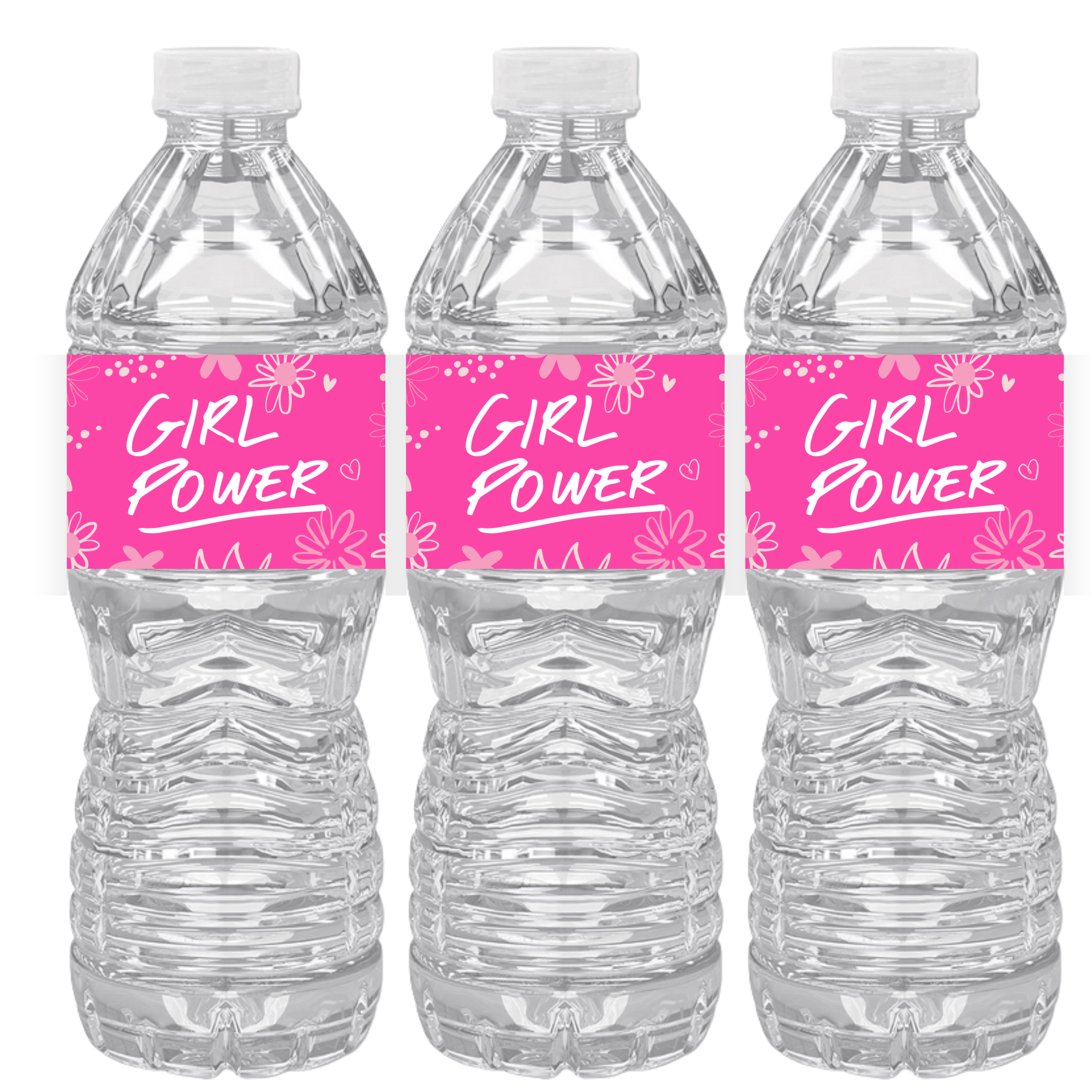 Girl Power Birthday Water Bottle Labels | Set Of 12 | Girls Party Theme | Empowerment Decor Fun | Drink Wraps
