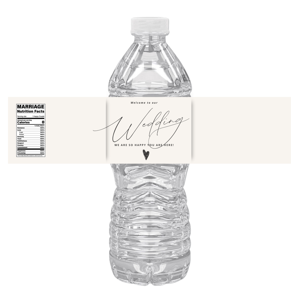 Welcome To Our Wedding Water Bottle Labels |Set of 12| Custom Drink Labels| Elegant| 8.5in
