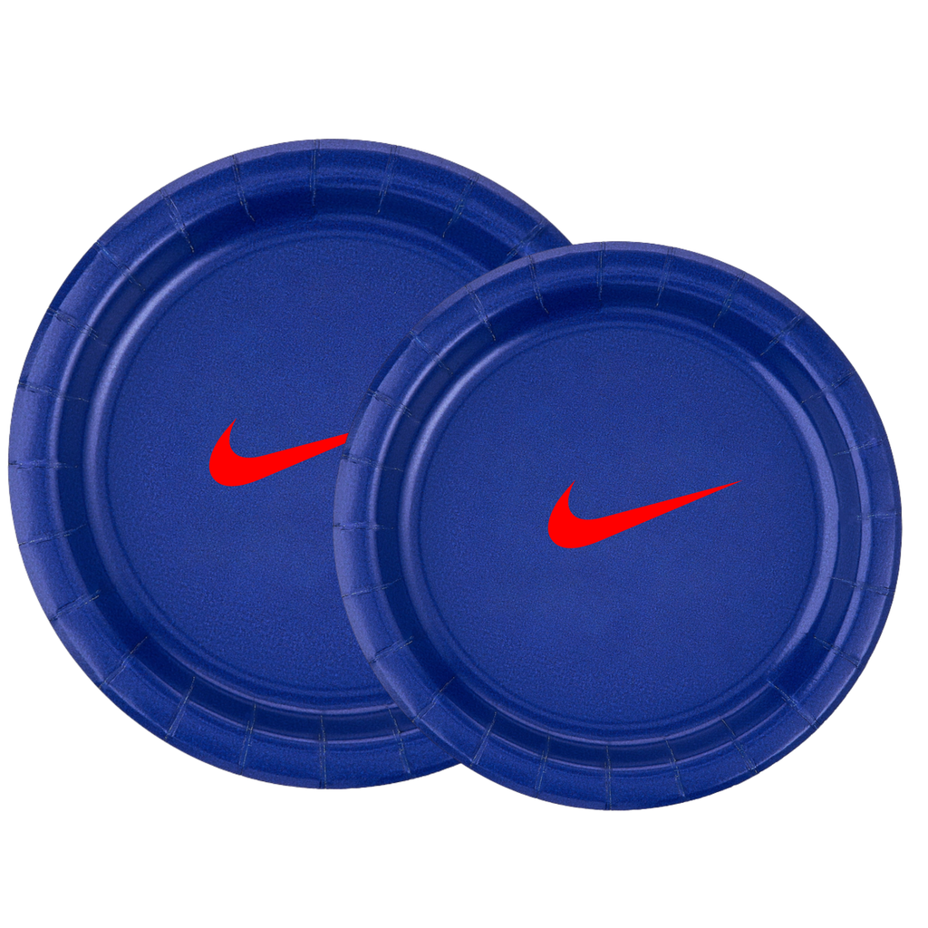 Custom Retro Basketball Party Tableware Set | Blue with Red Design | 60 PCS Disposable Party Supplies | 15 Dinner Plates 15 Dessert Plates 15 Napkins 15 Cups