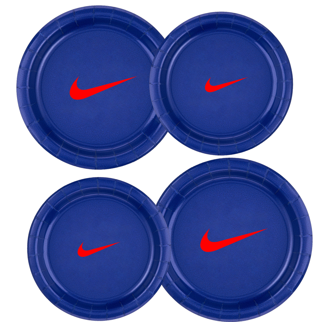 Custom Retro Basketball Party Tableware Set | Blue with Red Design | 60 PCS Disposable Party Supplies | 15 Dinner Plates 15 Dessert Plates 15 Napkins 15 Cups