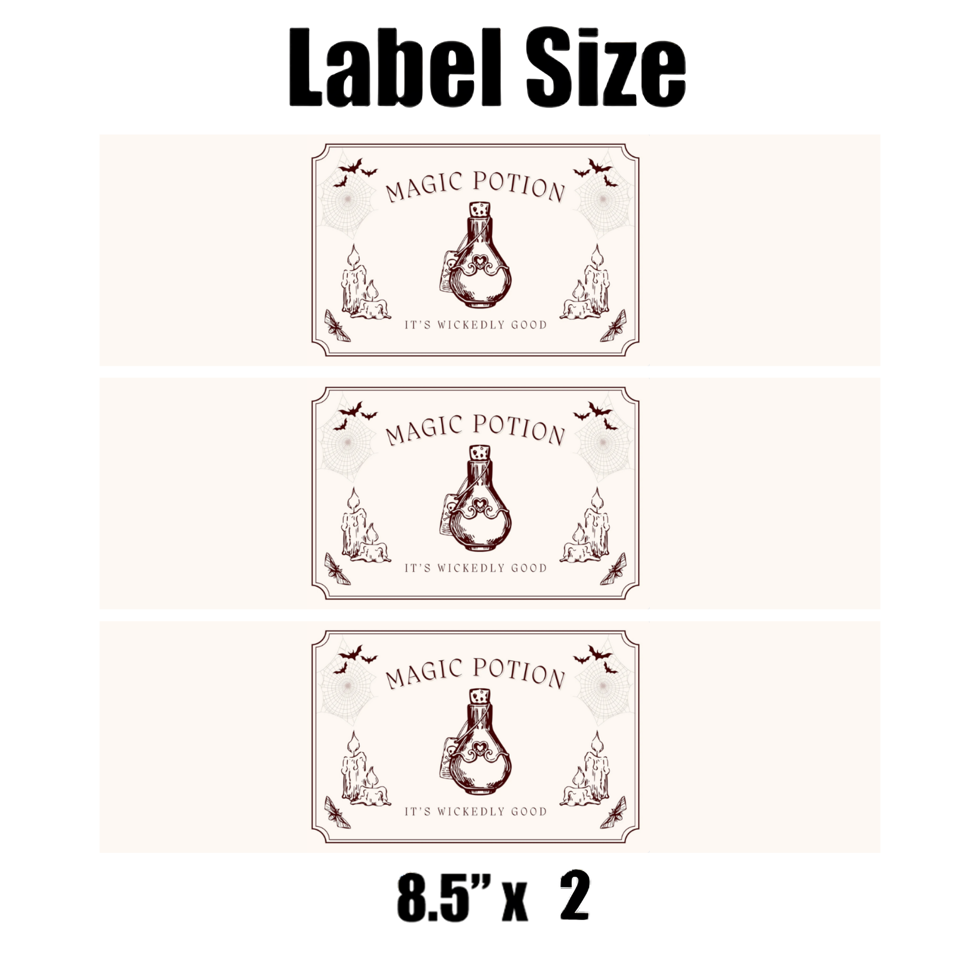 Magic Potion Halloween Party Water Bottle Labels | Set Of 12 | Spooky Theme | Witchy Drink Wraps | Haunted Party Decor