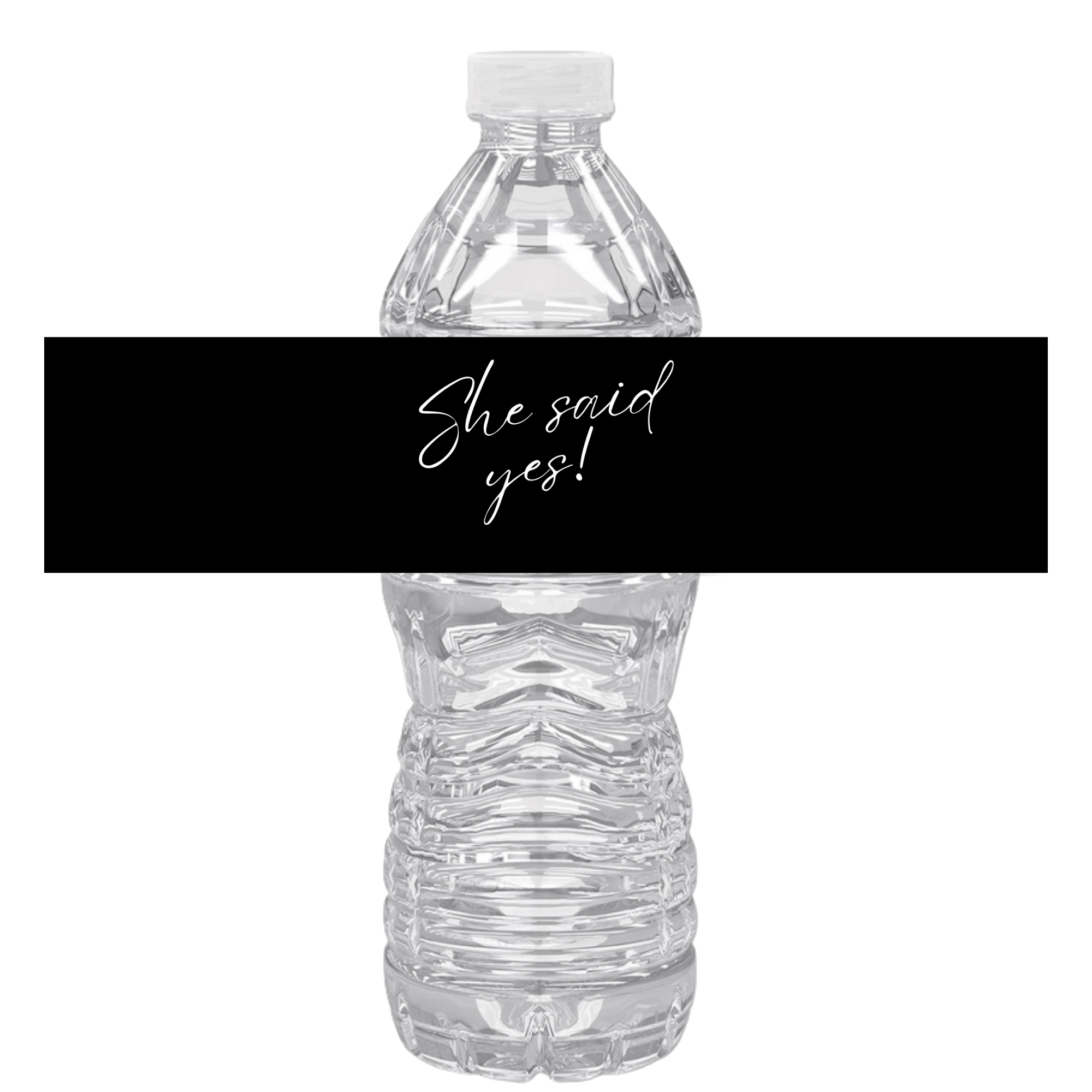 She Said Yes Bridal Shower Water Bottle Labels | Set Of 12 |  Engagement Party | Elegant Celebration Decor