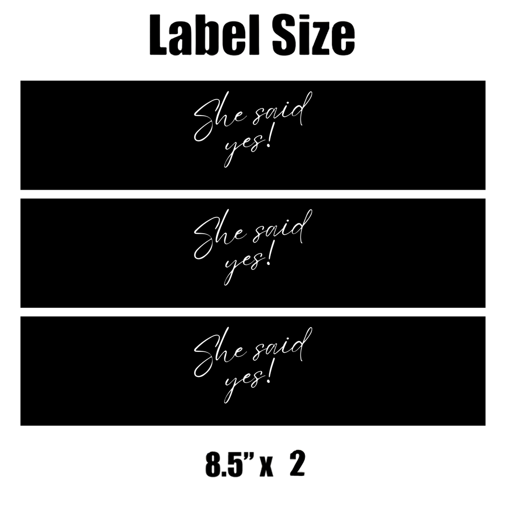She Said Yes Bridal Shower Water Bottle Labels | Set Of 12 |  Engagement Party | Elegant Celebration Decor