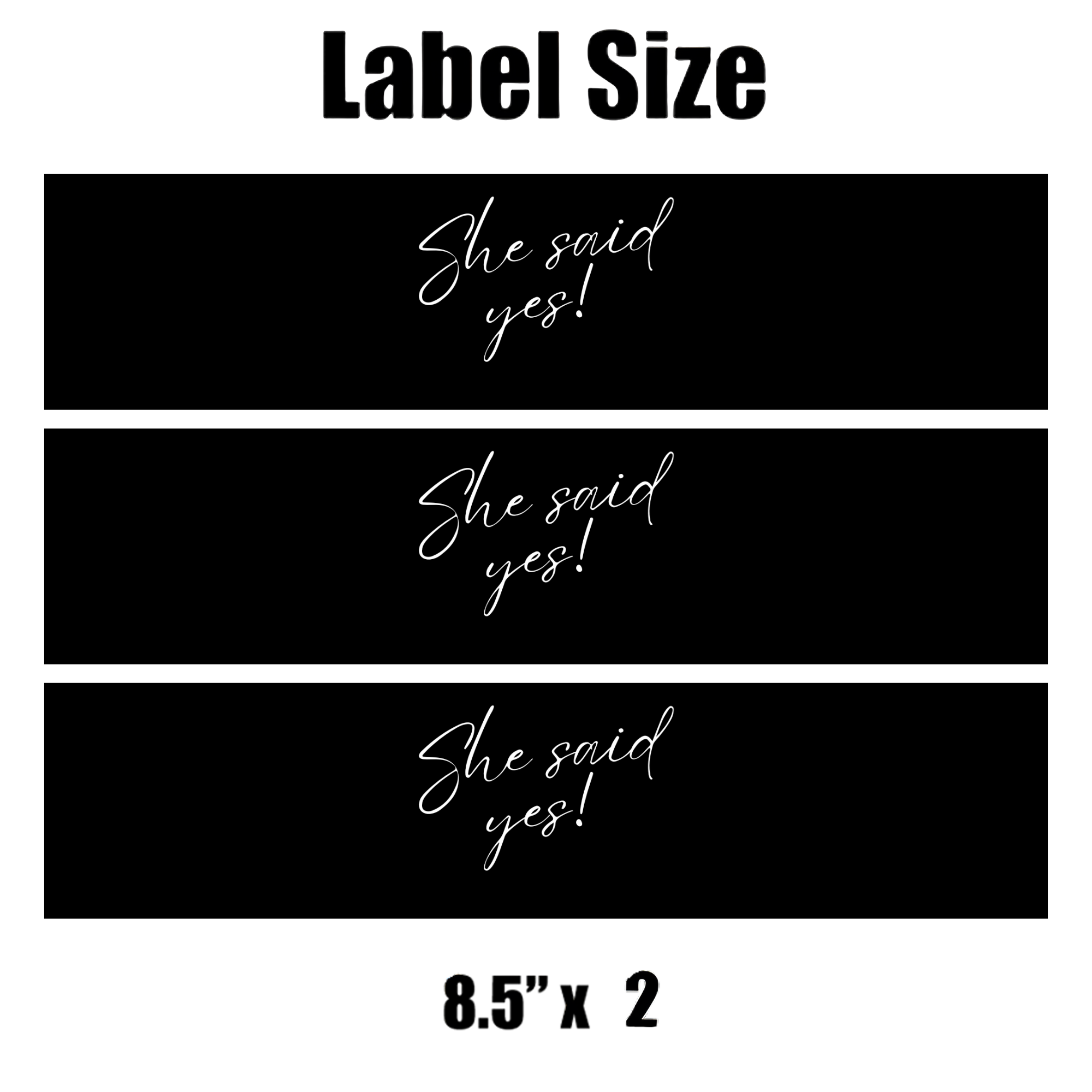 She Said Yes Bridal Shower Water Bottle Labels | Set Of 12 |  Engagement Party | Elegant Celebration Decor