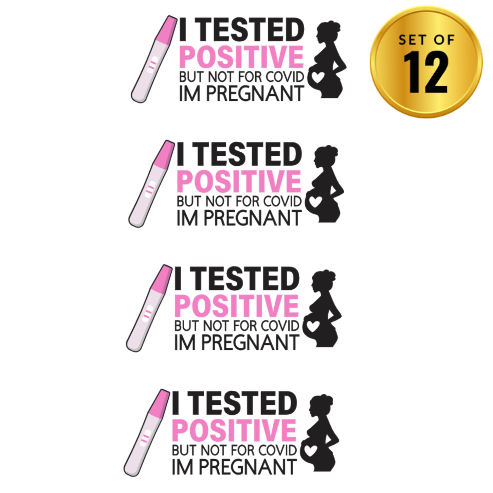 I Tested Positive But Not For Covid | I'm Pregnant| Pregnancy Reveal Party Water Bottle Labels | Set Of 12