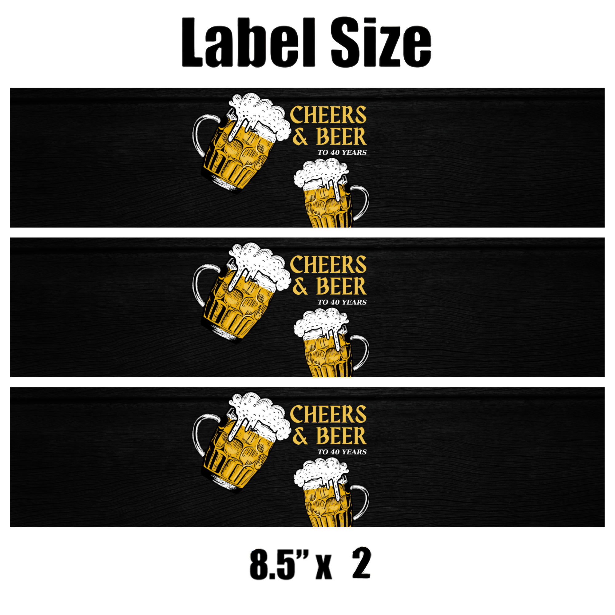 Cheers And Beers | 40th Birthday Water | Bottle Labels Set | Of 12 Party | Beer Mug Theme | Drink Wraps