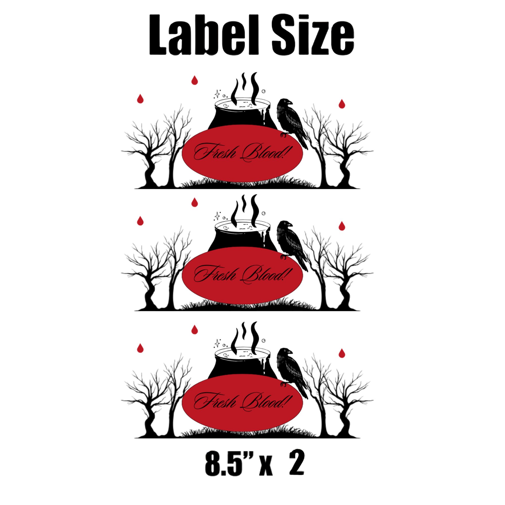 Fresh Blood Halloween | Party Water Bottle | Labels Set Of | 12 Spooky Theme | Creepy Drink Wraps | Haunted Party Decor | Favors Pack Fun