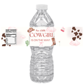Our Little Cowgirl Is On The Way Water Bottle Labels | Cowgirl Baby Shower Theme | Fun Nutrition Facts Panel | 12 PCS | Glossy