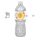 Here Comes The Son Baby Shower Water Bottle Labels | Set Of 12 | Colorful Sun Theme | Drink Wrap Favors