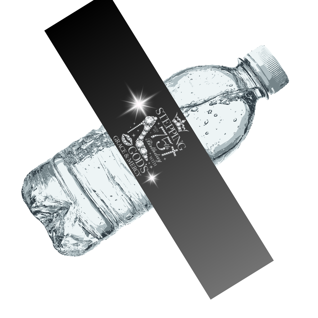 Stepping Into My 75th Birthday With Gods Grace And Mercy Water Bottle Labels Set Of 12