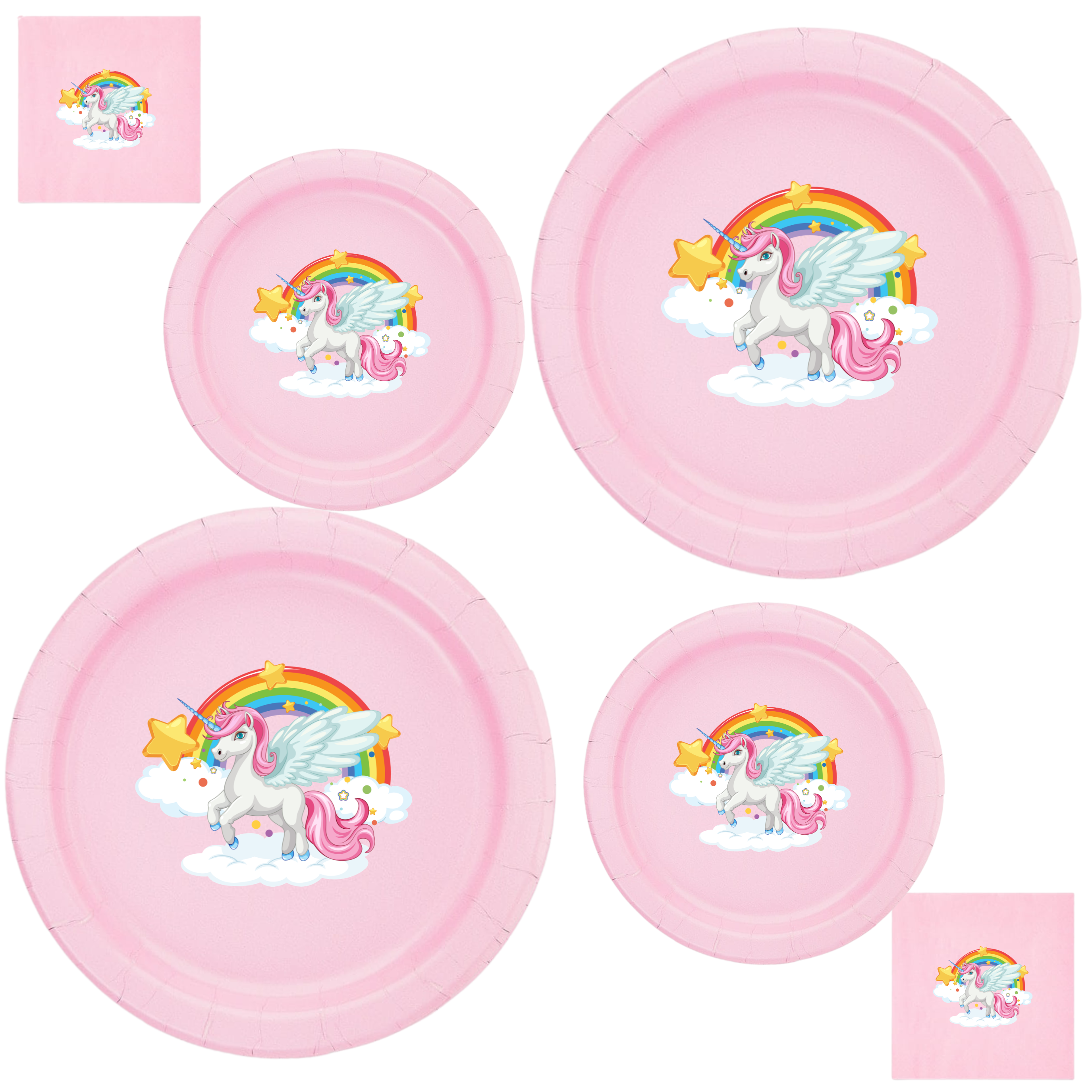 Unicorn Cloud Party | Disposable Plates Set | Magical Sky Theme | Birthday Table Decor | Fantasy Scene Bundle