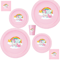 Unicorn Cloud Party | Disposable Plates Set | Magical Sky Theme | Birthday Table Decor | Fantasy Scene Bundle