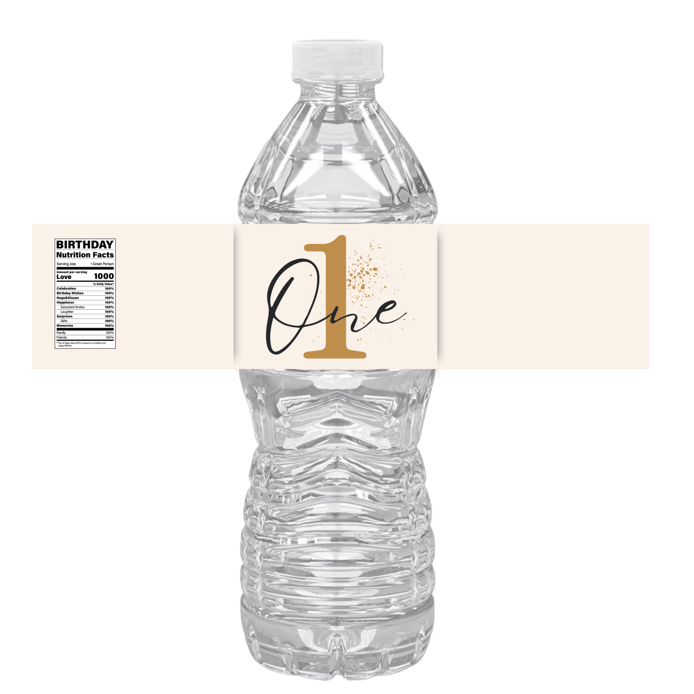 1st Birthday Water Bottle Labels | Set Of 12 | One Theme Party Favors |Custom Drink Wraps| Milestone Bottle Labels