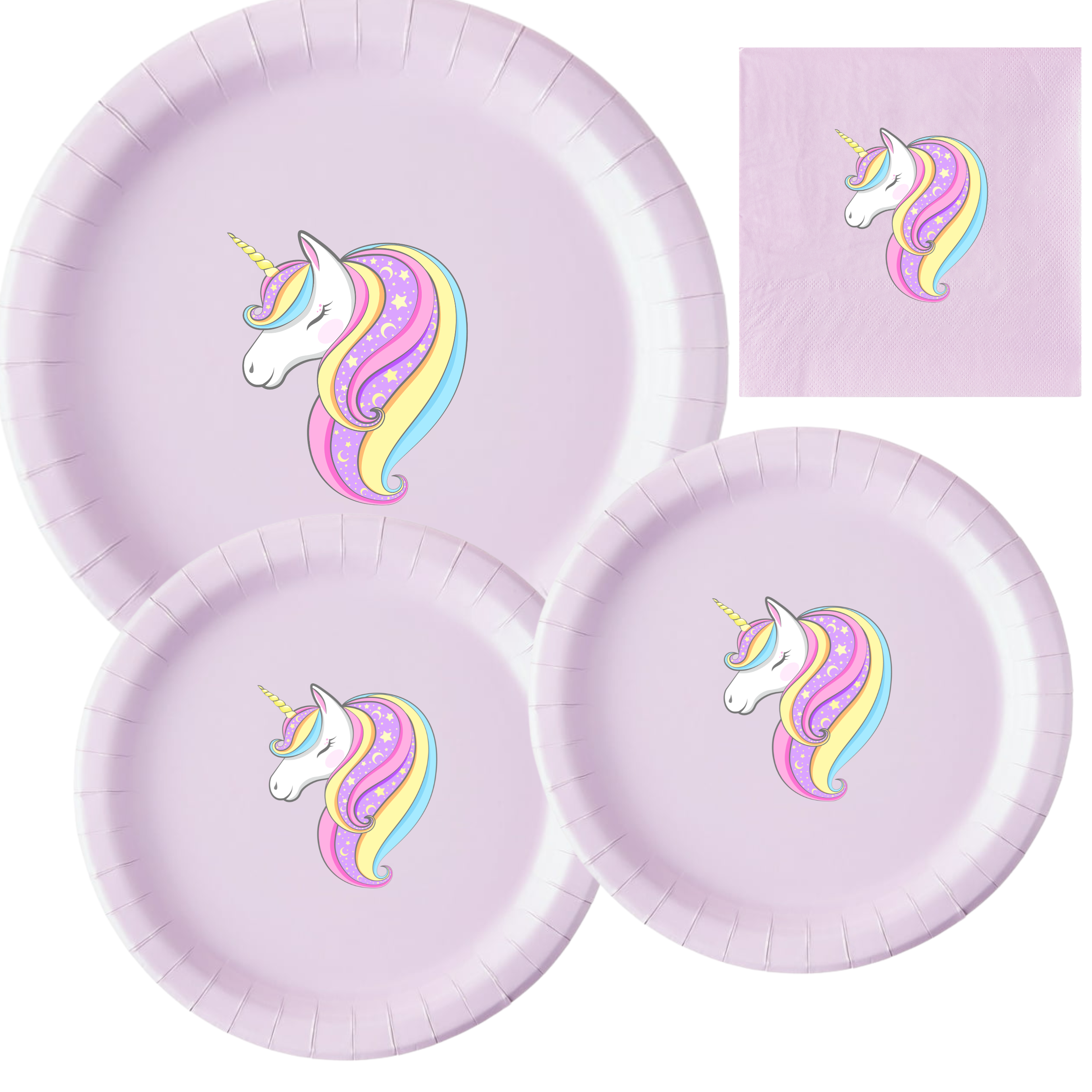 Unicorn Birthday Party | Disposable Plates Set | Magical Table Decor | Matching Paper Supplies | Fantasy Theme Bundle
